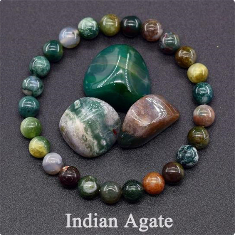 Mixed Gemstone Beaded Bracelet – Rose Stone & Agate for Balance & Beauty