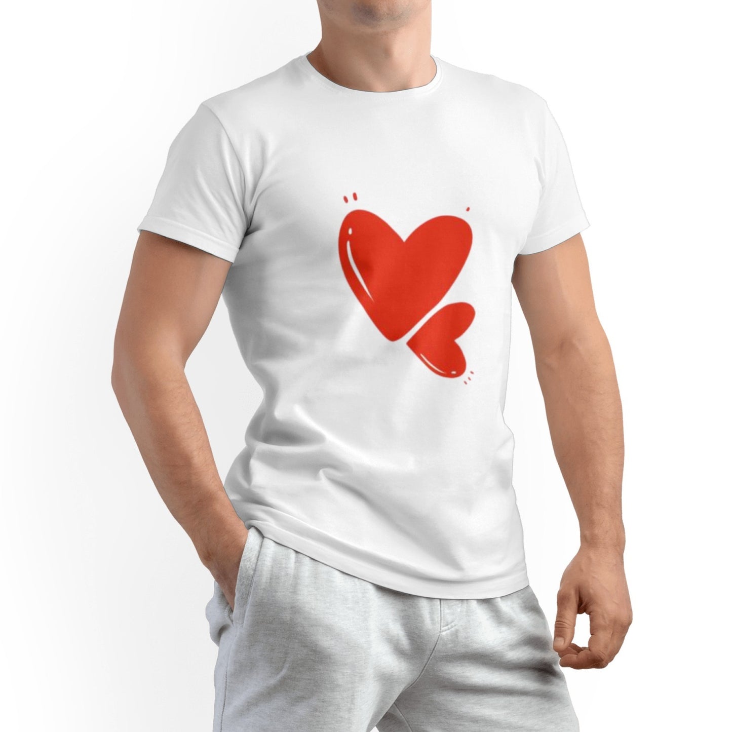 Men’s “Love” Cotton T-Shirt – Classic Fit, All-Season Couple’s Tee