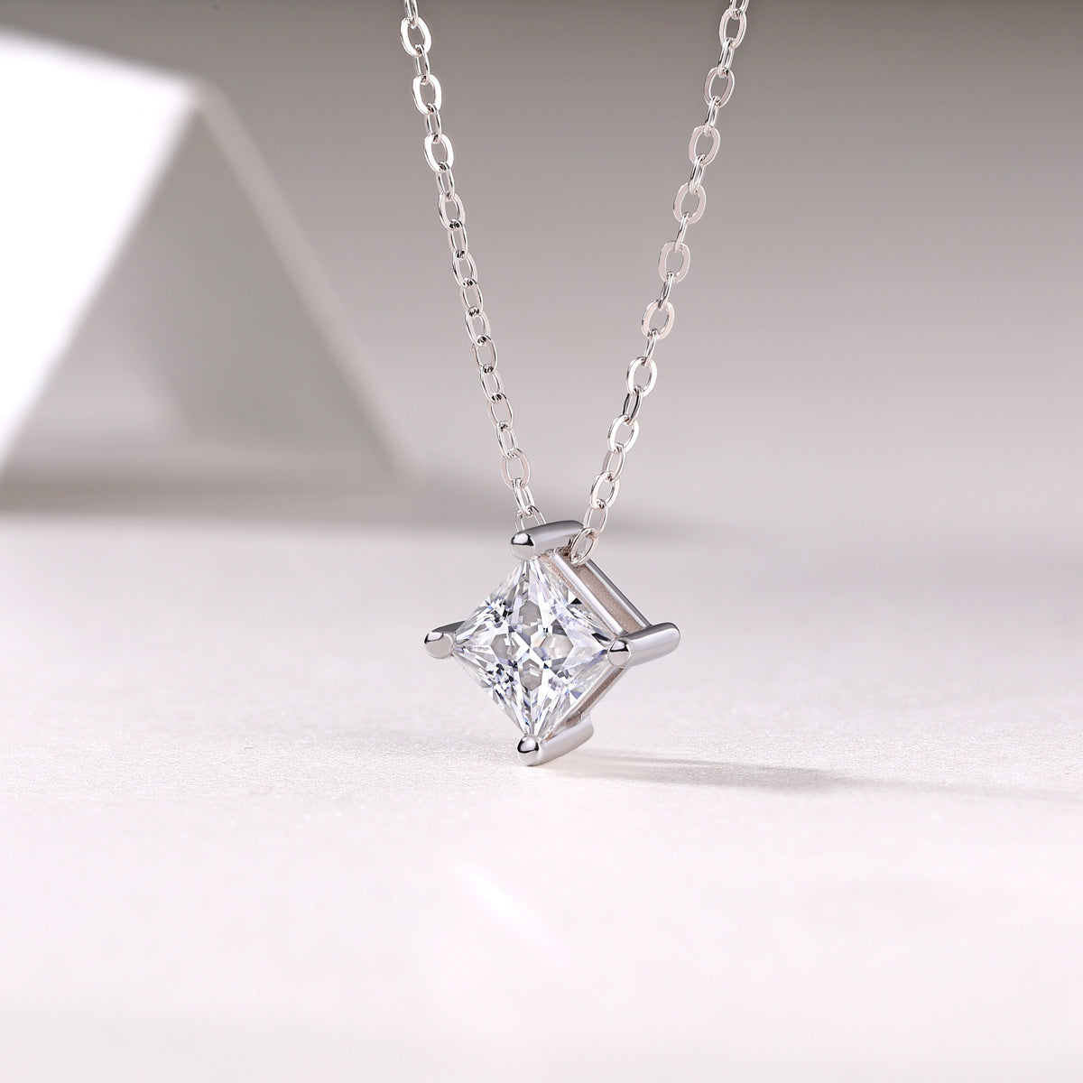 Moissanite Pendant Necklace – Luxury Silver Jewelry