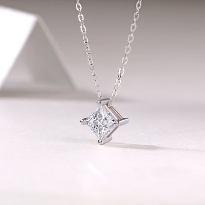 Moissanite Pendant Necklace – Luxury Silver Jewelry