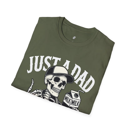 Just a Dad Skeleton T-Shirt – Funny Halloween Tee & Unique Dad Joke Apparel