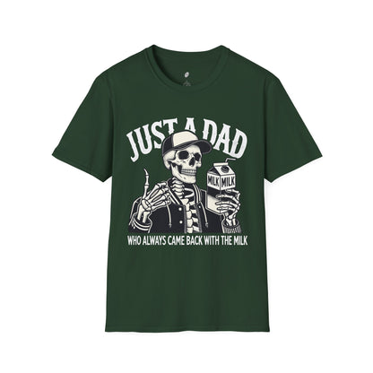 Just a Dad Skeleton T-Shirt – Funny Halloween Tee & Unique Dad Joke Apparel
