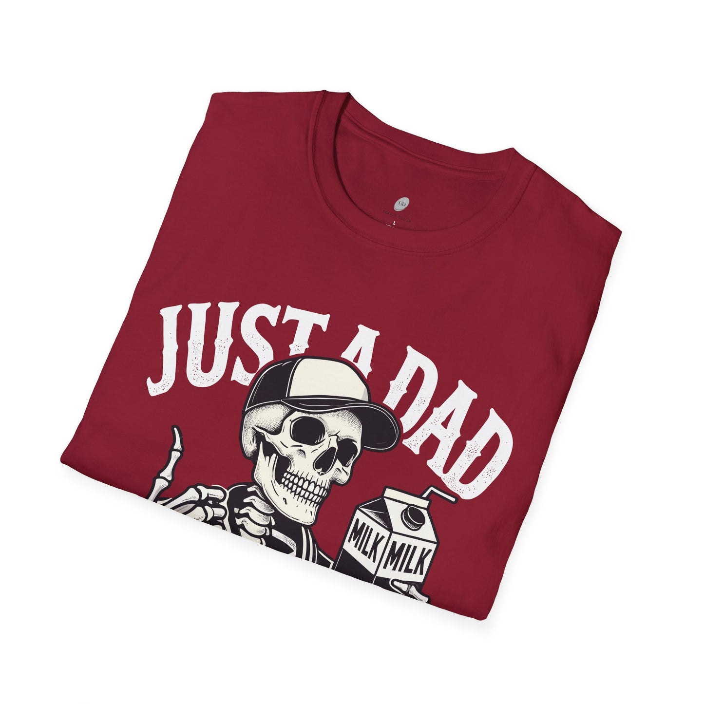 Just a Dad Skeleton T-Shirt – Funny Halloween Tee & Unique Dad Joke Apparel