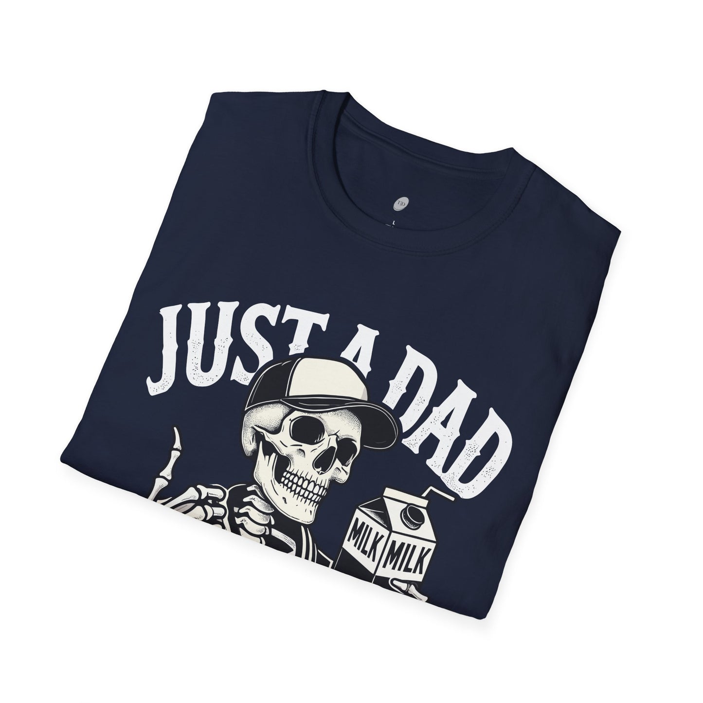 Just a Dad Skeleton T-Shirt – Funny Halloween Tee & Unique Dad Joke Apparel