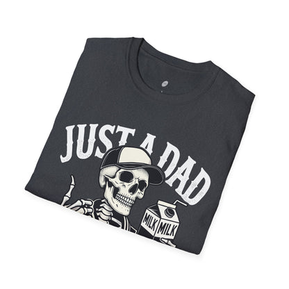 Just a Dad Skeleton T-Shirt – Funny Halloween Tee & Unique Dad Joke Apparel