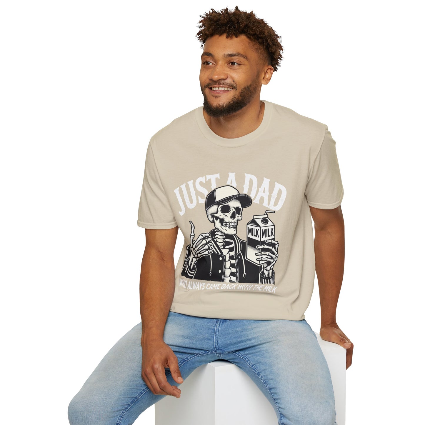 Just a Dad Skeleton T-Shirt – Funny Halloween Tee & Unique Dad Joke Apparel