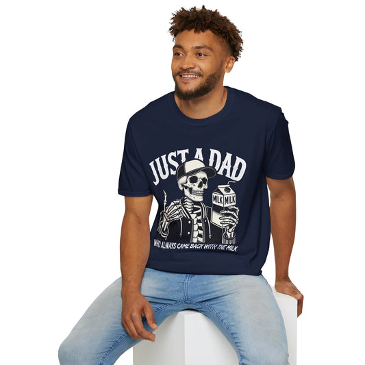 Just a Dad Skeleton T-Shirt – Funny Halloween Tee & Unique Dad Joke Apparel