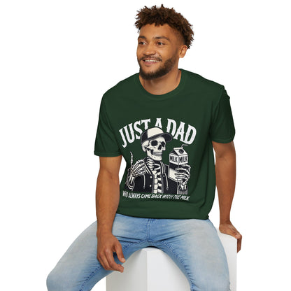 Just a Dad Skeleton T-Shirt – Funny Halloween Tee & Unique Dad Joke Apparel