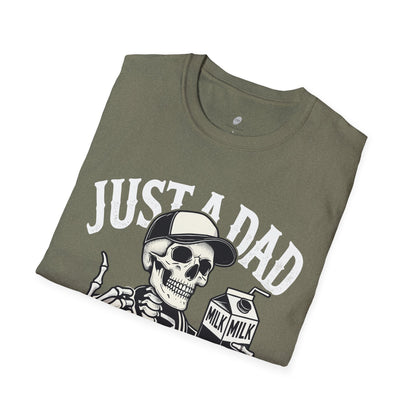 Just a Dad Skeleton T-Shirt – Funny Halloween Tee & Unique Dad Joke Apparel