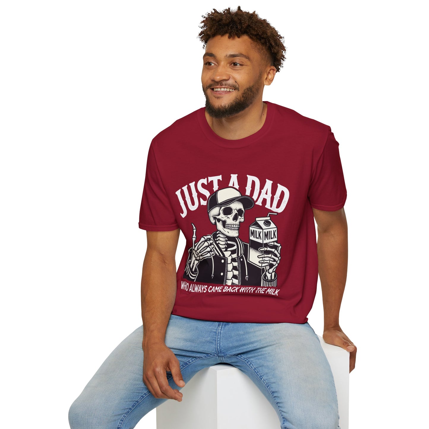 Just a Dad Skeleton T-Shirt – Funny Halloween Tee & Unique Dad Joke Apparel