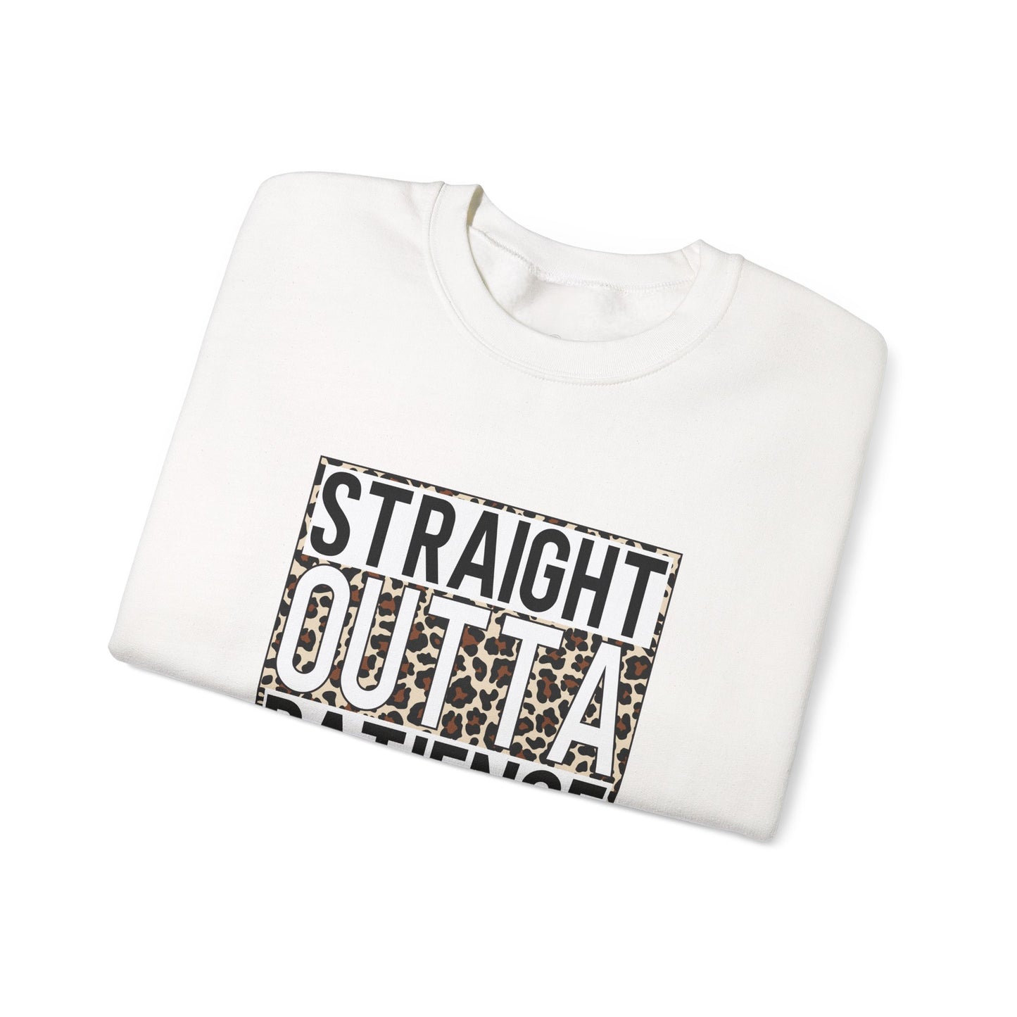 Straight Outta Patience Mom Life Crewneck Sweatshirt, Cozy Sweatshirt for Moms, Perfect Gift for Mother's Day, Casual Wear for Moms, Trendy