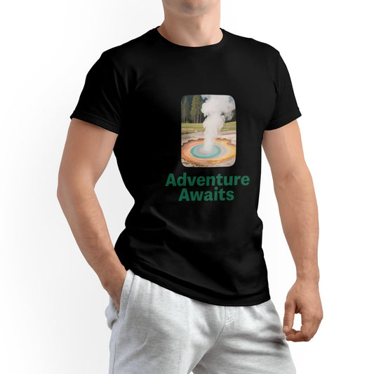 Men’s Solid Color Printed Cotton T-Shirt – Casual Round Neck, Summer Fit