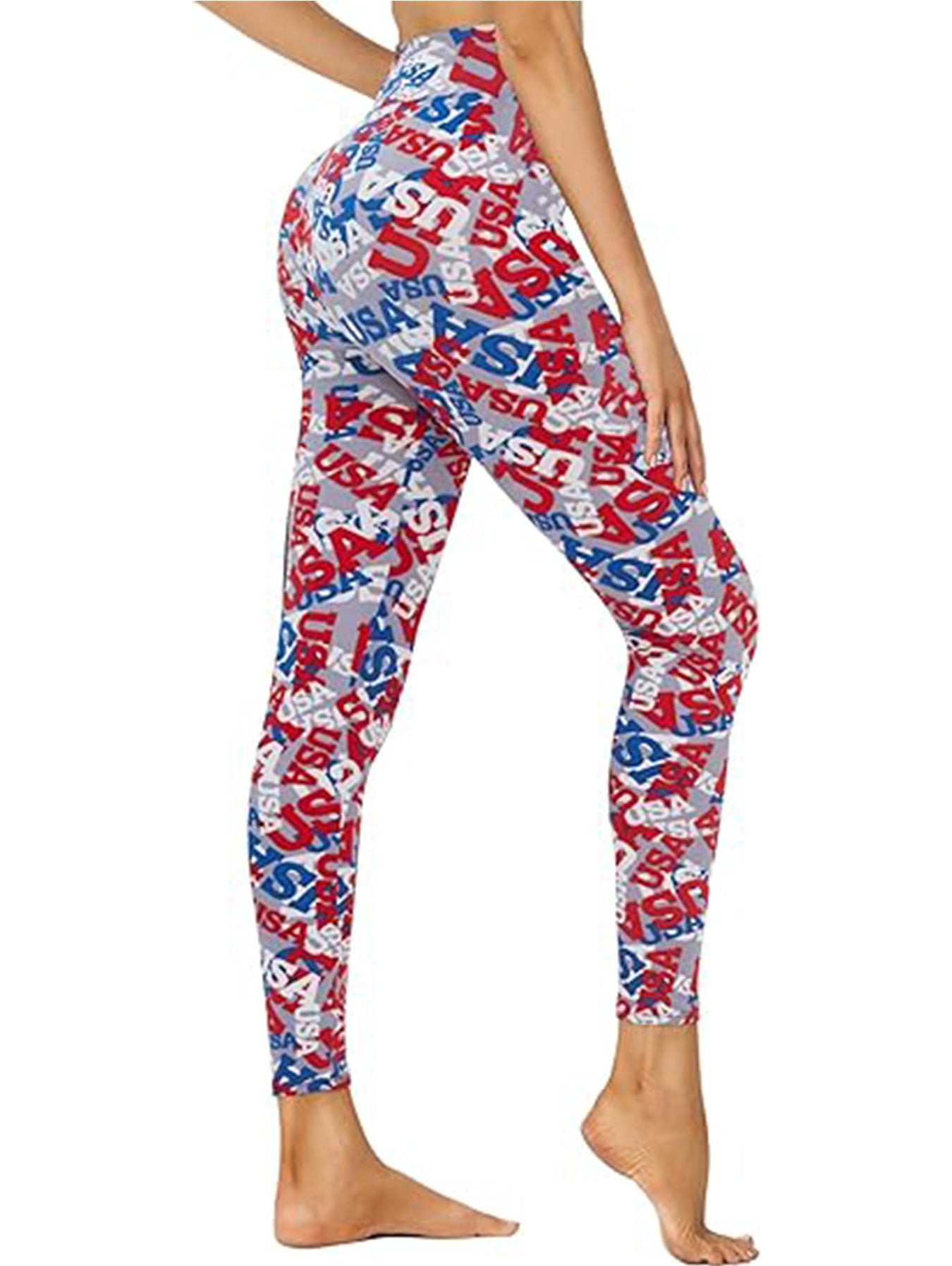 Cropped High-Rise Leggings – USA Print