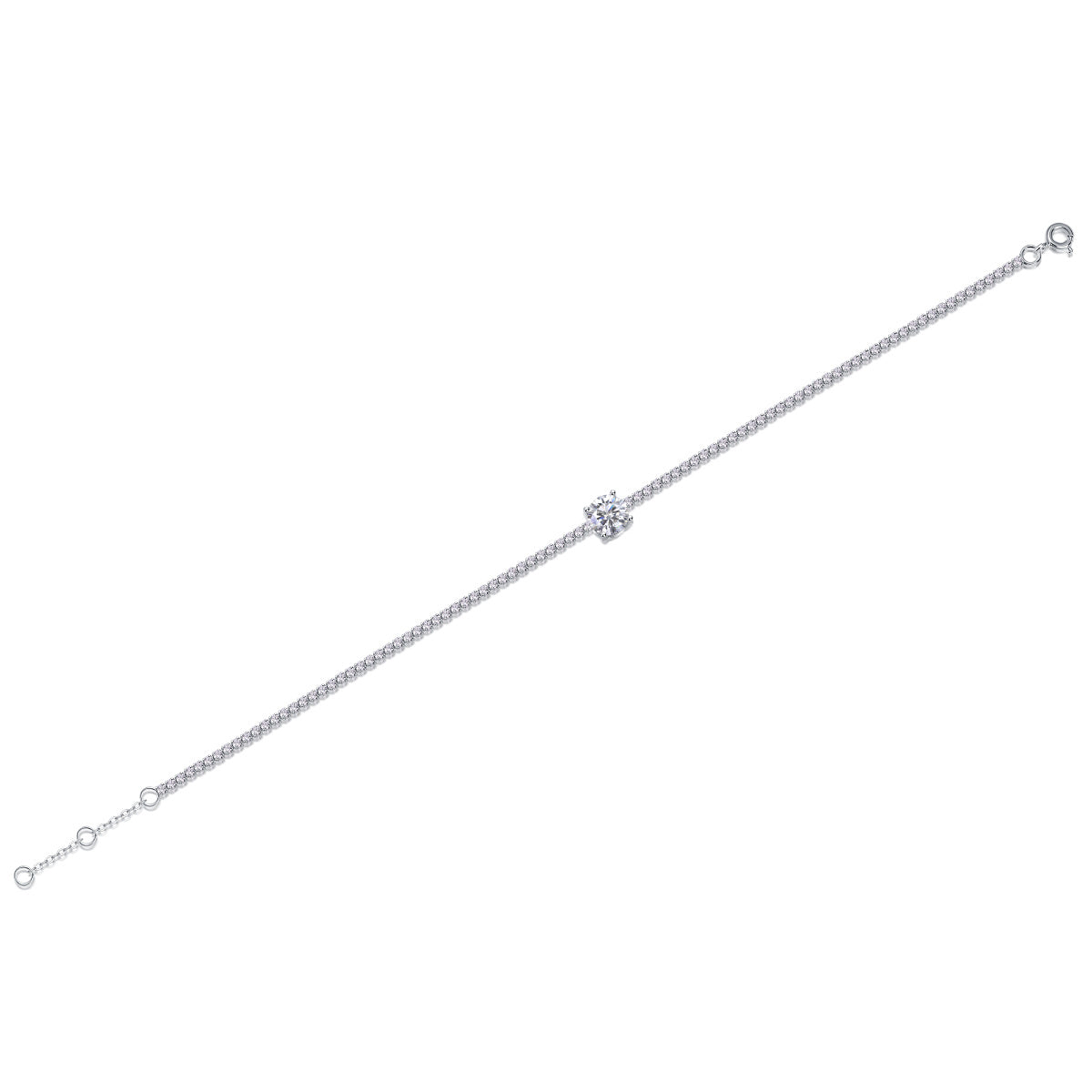 Dawn Dew Beaded Moissanite Bracelet – Luxury Silver Jewelry