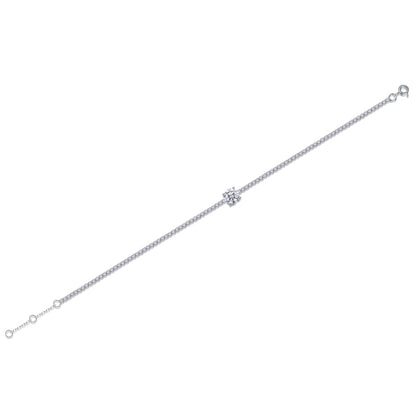 Dawn Dew Beaded Moissanite Bracelet – Luxury Silver Jewelry