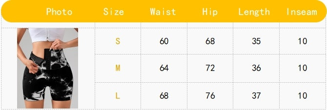 Women’s High-Waist Tie-Dye Butt-Lift Sports Shorts – Summer Yoga, Running, and Everyday Fitness Wear