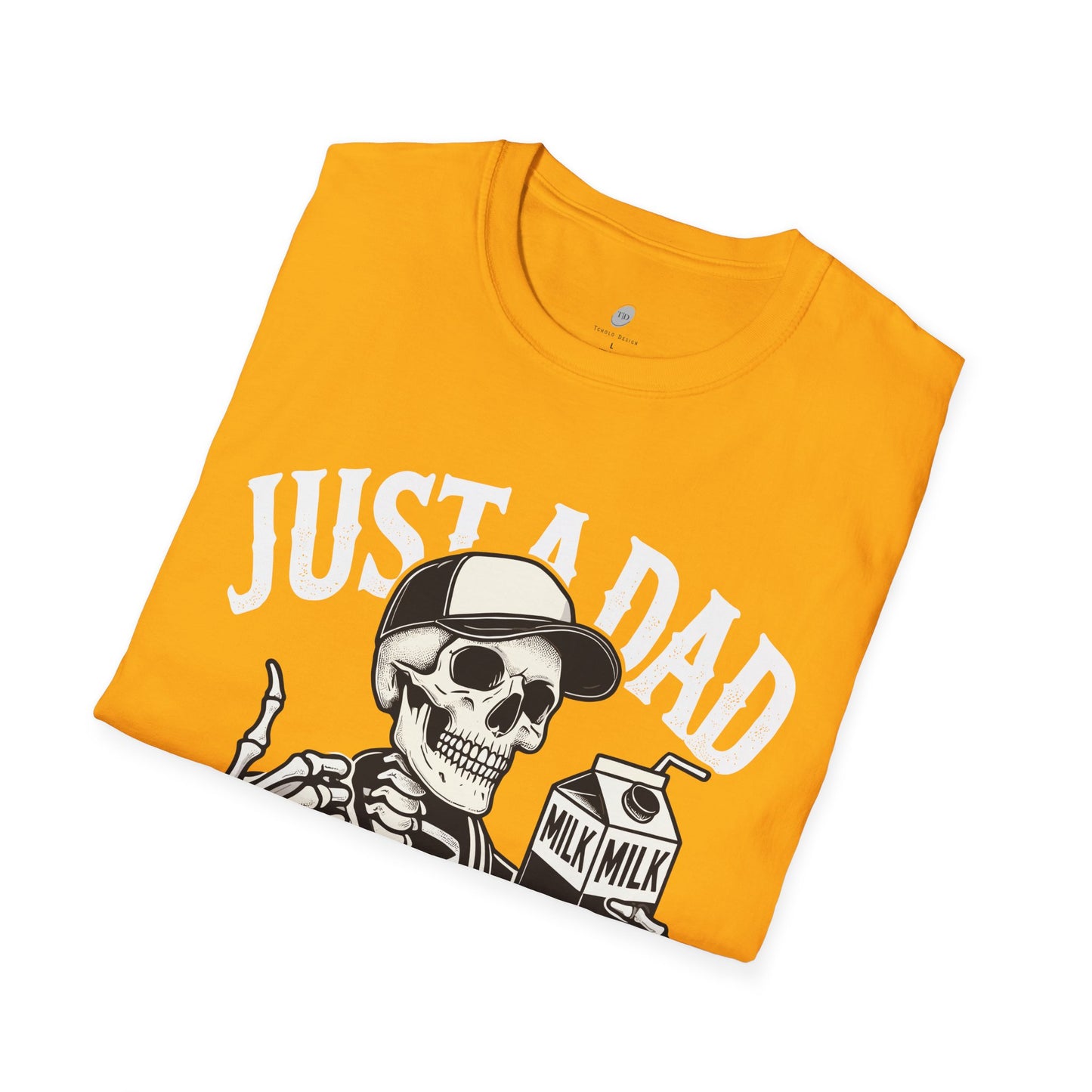 Just a Dad Skeleton T-Shirt – Funny Halloween Tee & Unique Dad Joke Apparel