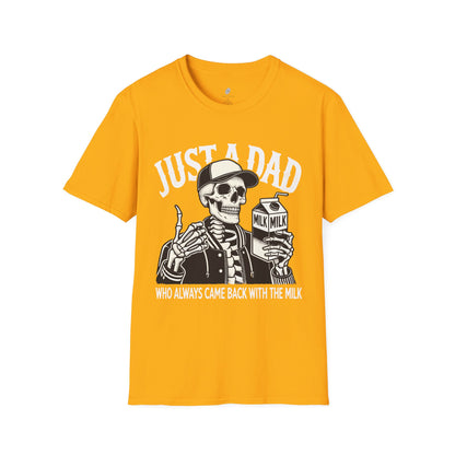 Just a Dad Skeleton T-Shirt – Funny Halloween Tee & Unique Dad Joke Apparel