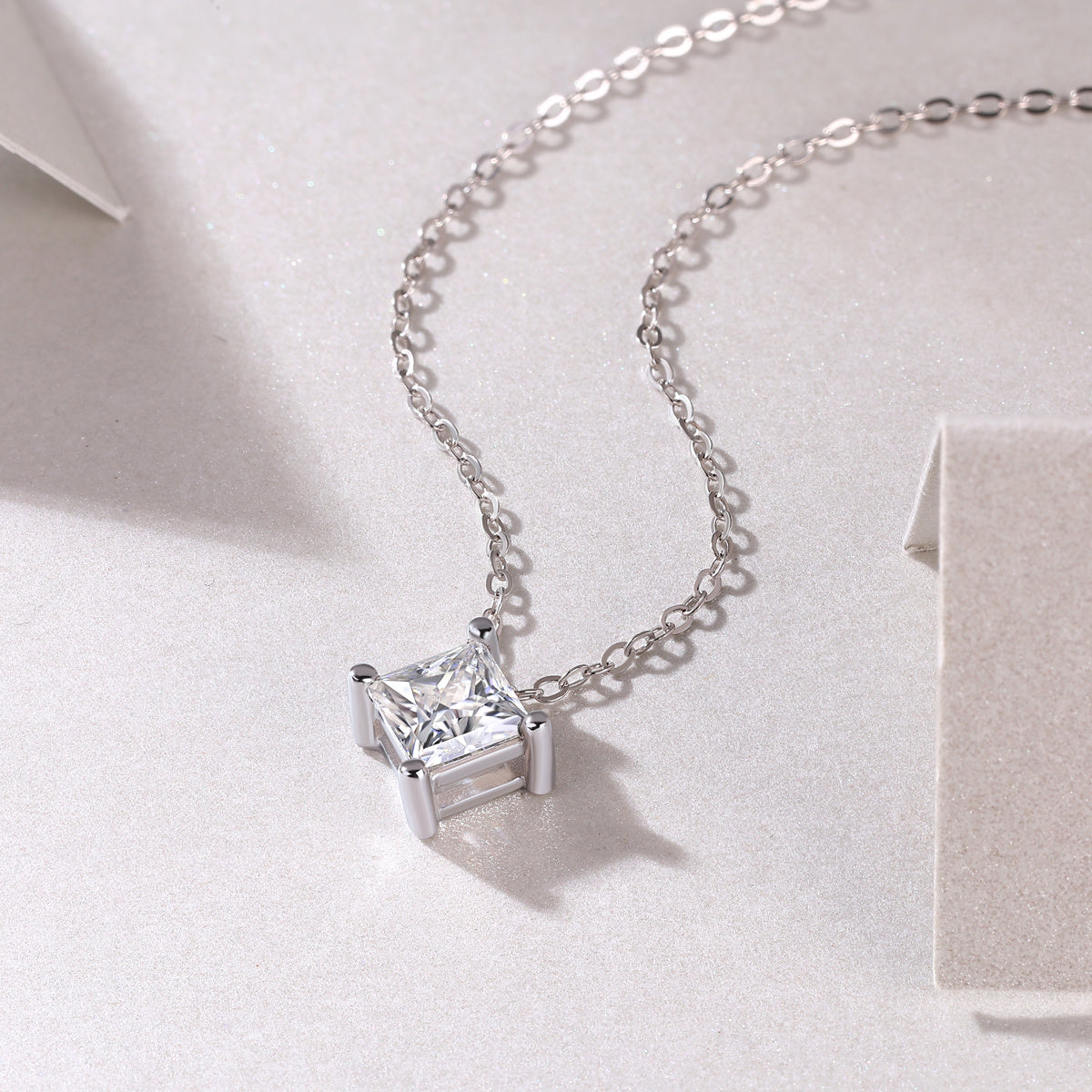 Moissanite Pendant Necklace – Luxury Silver Jewelry