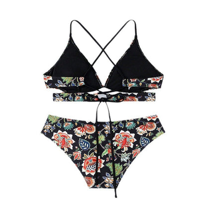 Women’s Floral Tie-Neck Triangle Bikini – Beach Bloom Set