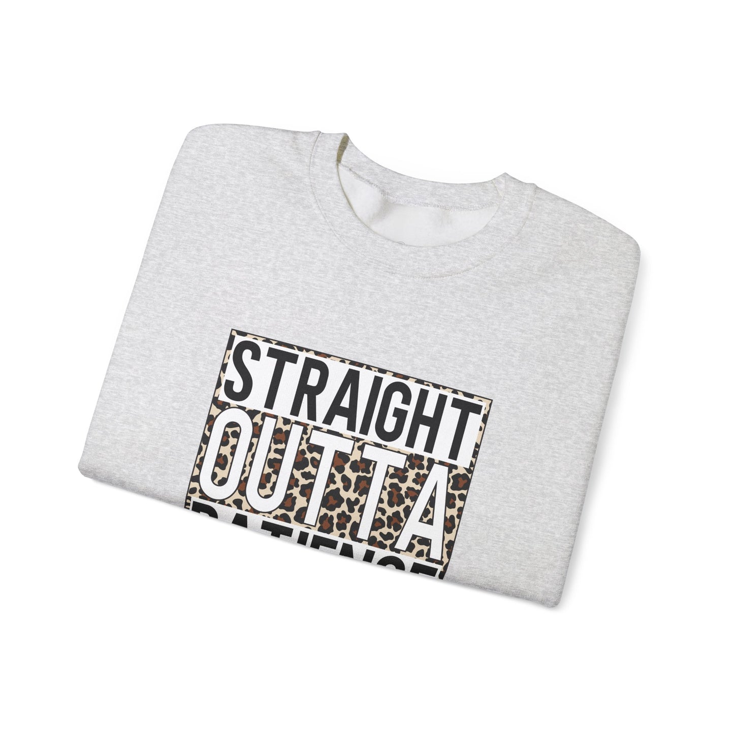 Straight Outta Patience Mom Life Crewneck Sweatshirt, Cozy Sweatshirt for Moms, Perfect Gift for Mother's Day, Casual Wear for Moms, Trendy
