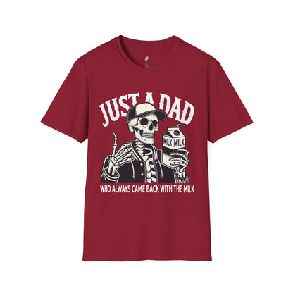 Just a Dad Skeleton T-Shirt – Funny Halloween Tee & Unique Dad Joke Apparel