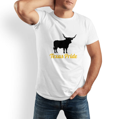 White Bullfighting Print Men’s Cotton T-Shirt – Summer Casual Fit