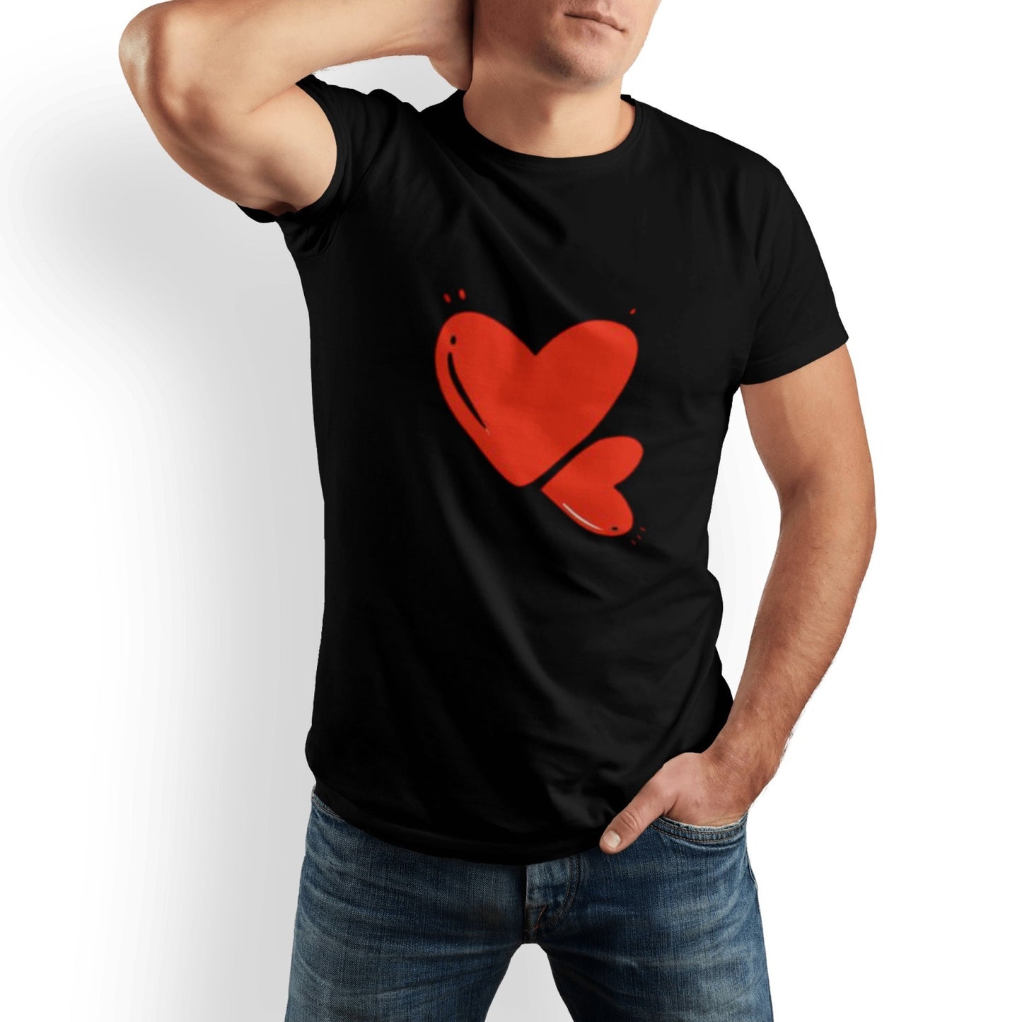 Men’s “Love” Cotton T-Shirt – Classic Fit, All-Season Couple’s Tee