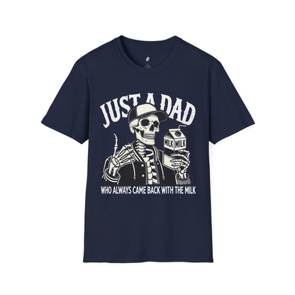 Just a Dad Skeleton T-Shirt – Funny Halloween Tee & Unique Dad Joke Apparel