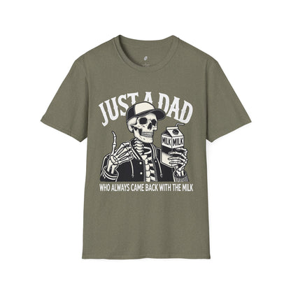 Just a Dad Skeleton T-Shirt – Funny Halloween Tee & Unique Dad Joke Apparel