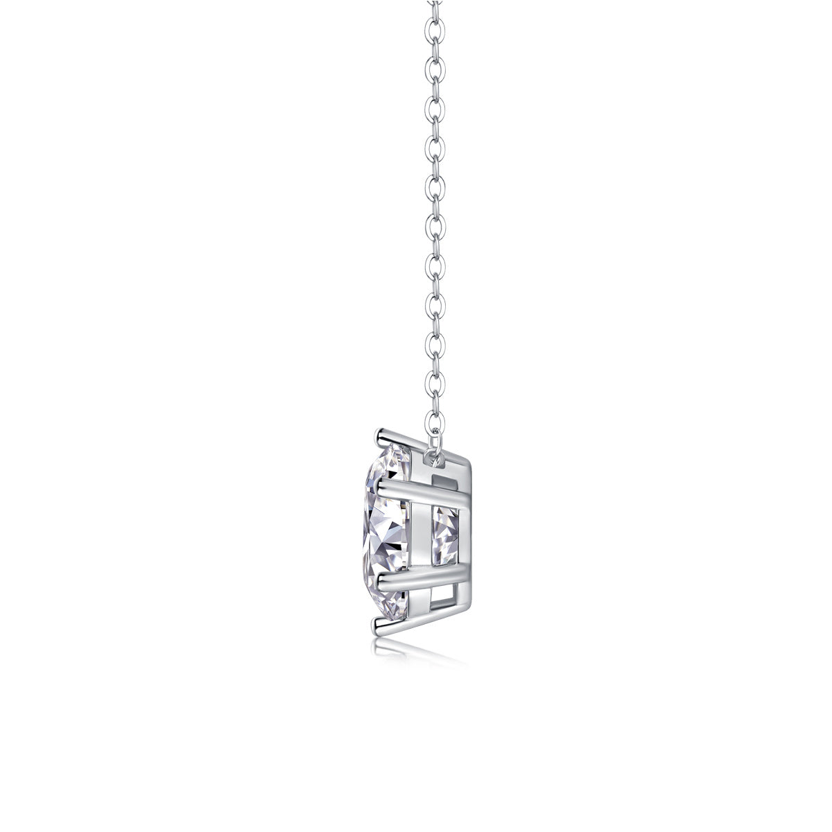 Rose Moissanite Pendant Necklace – Luxury Silver Jewelry