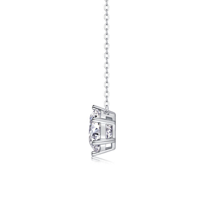 Rose Moissanite Pendant Necklace – Luxury Silver Jewelry