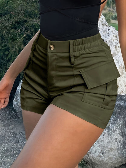 Summer American Casual Solid Color Short Shorts