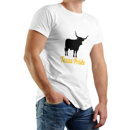 White Bullfighting Print Men’s Cotton T-Shirt – Summer Casual Fit