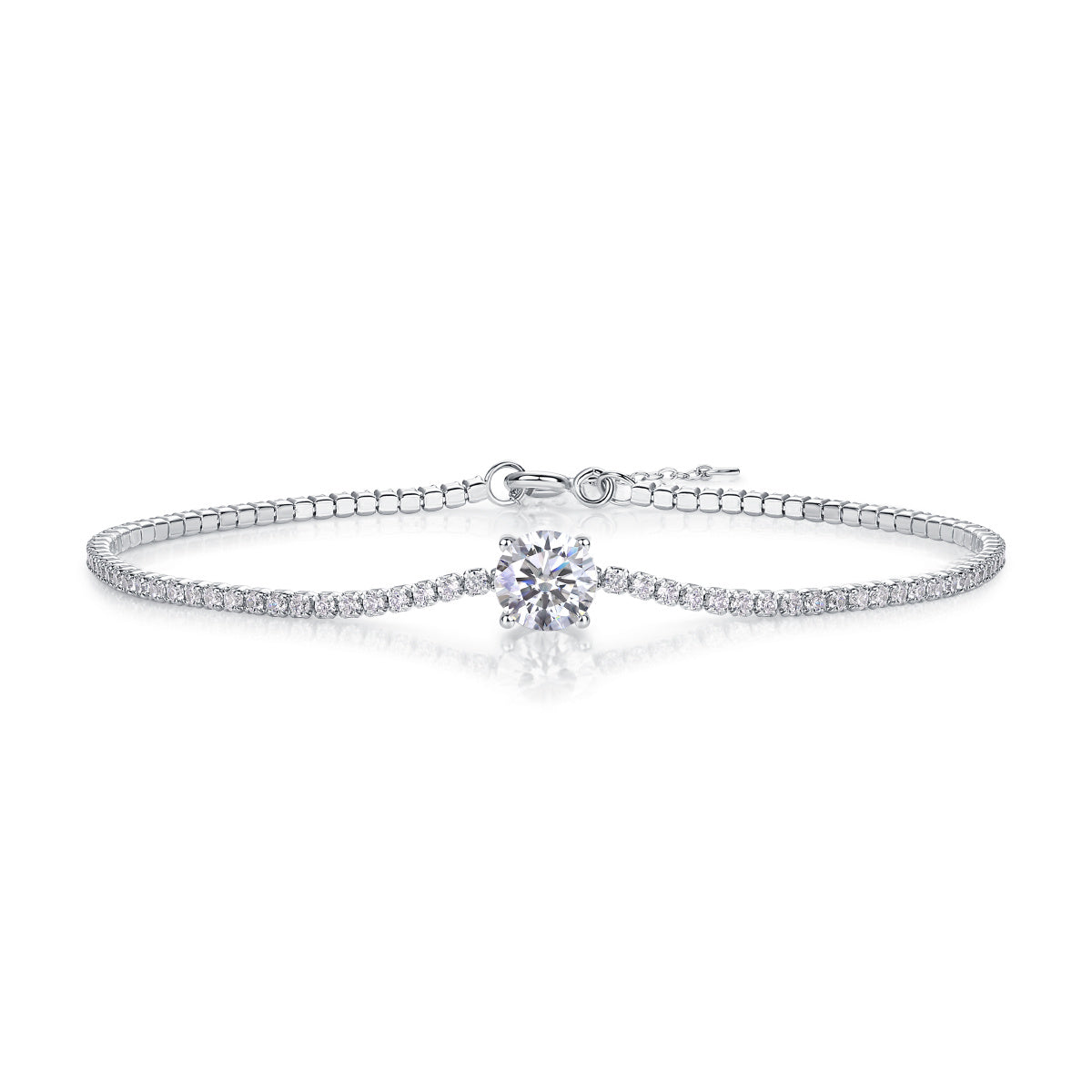 Dawn Dew Beaded Moissanite Bracelet – Luxury Silver Jewelry