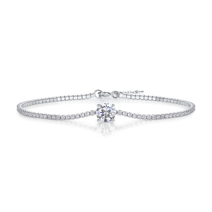 Dawn Dew Beaded Moissanite Bracelet – Luxury Silver Jewelry