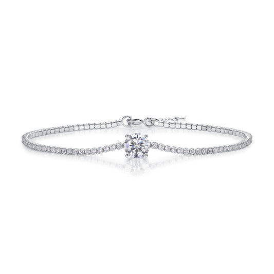 Dawn Dew Beaded Moissanite Bracelet – Luxury Silver Jewelry
