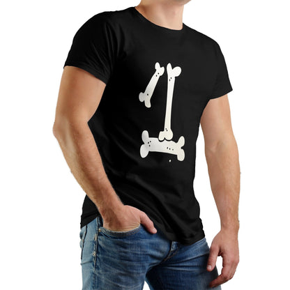 Pet-Themed Men’s T-Shirt – Bone Print, Cotton, Couple Style