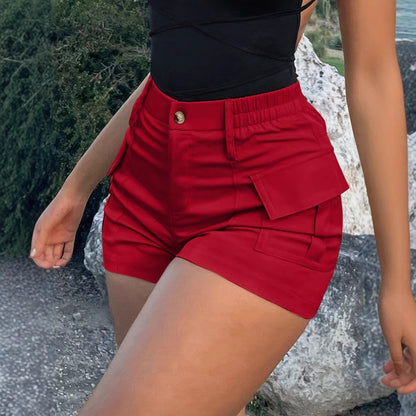 Summer American Casual Solid Color Short Shorts