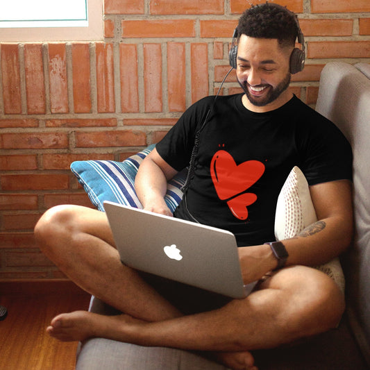 Men’s “Love” Cotton T-Shirt – Classic Fit, All-Season Couple’s Tee