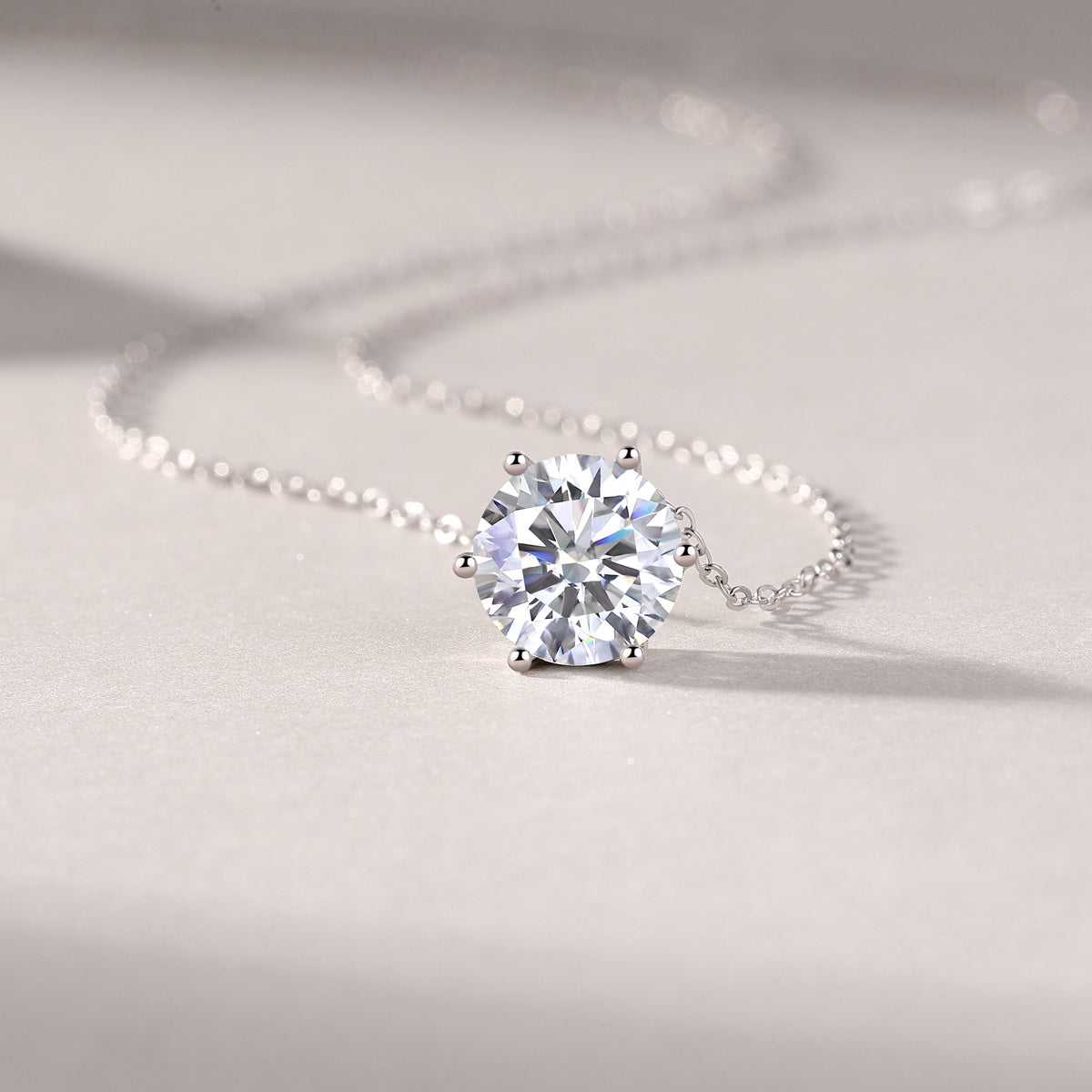 Rose Moissanite Pendant Necklace – Luxury Silver Jewelry