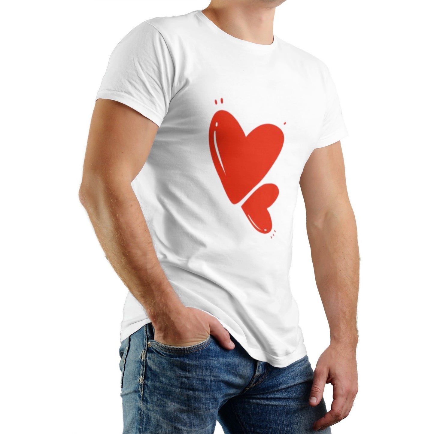Men’s “Love” Cotton T-Shirt – Classic Fit, All-Season Couple’s Tee