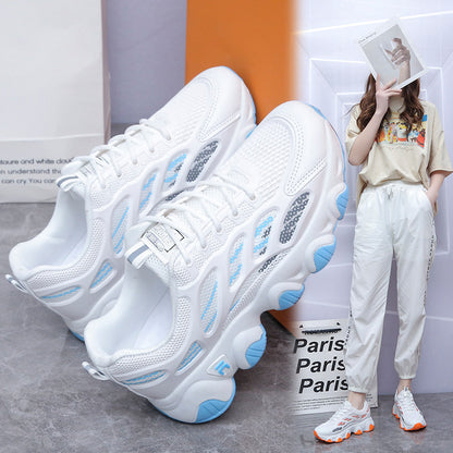 Wave Sole Running Sneakers – Women’s Lace-Up Mesh Sports Shoes
