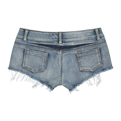 Women’s Low Waist Fashion Denim Shorts – Edgy & Trendy