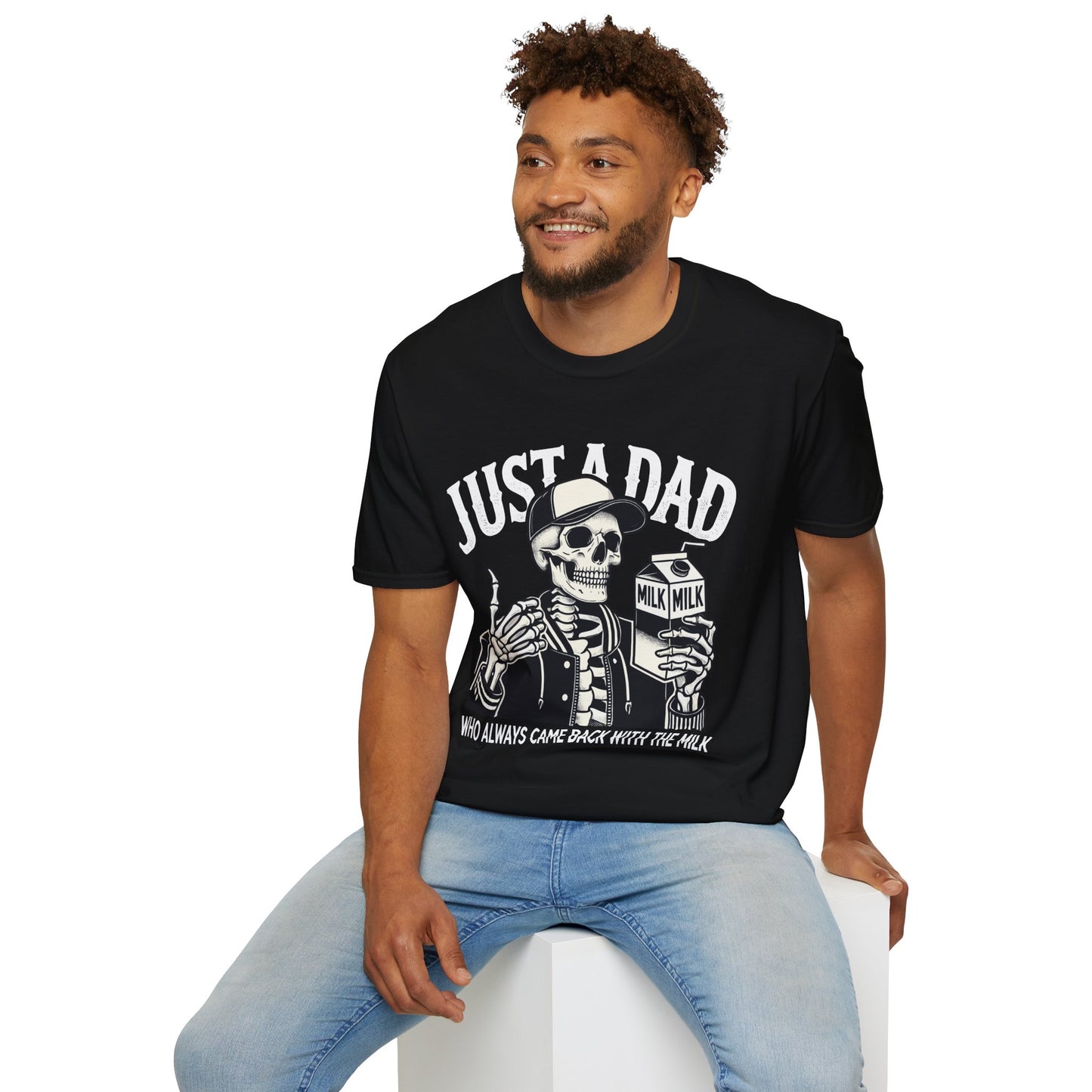Just a Dad Skeleton T-Shirt – Funny Halloween Tee & Unique Dad Joke Apparel