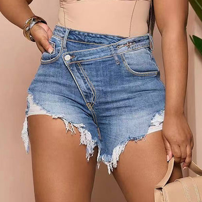 Stylish Personality Denim Shorts – Streetwear-Inspired Look