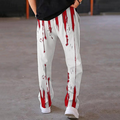Men’s Fashion Patchwork Printed Trousers – Casual Streetwear Pants with Unique Design