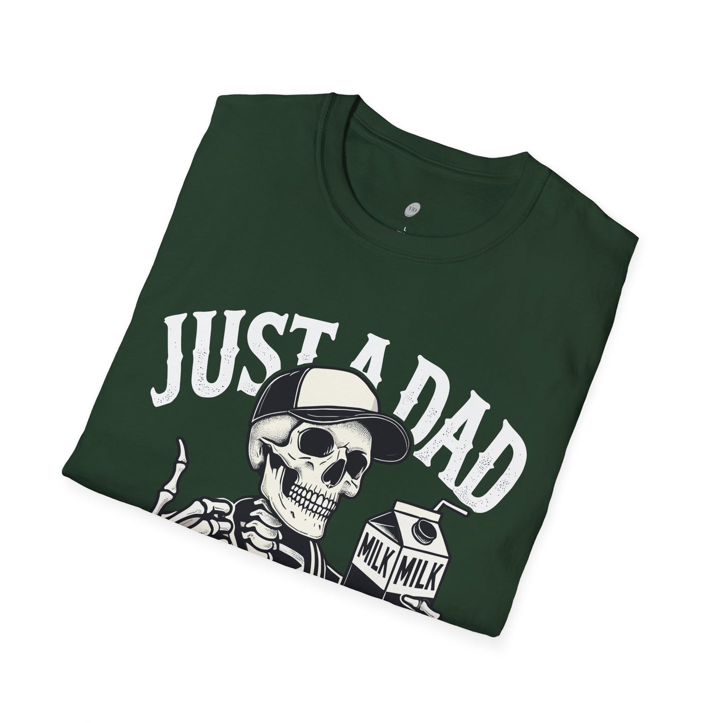 Just a Dad Skeleton T-Shirt – Funny Halloween Tee & Unique Dad Joke Apparel