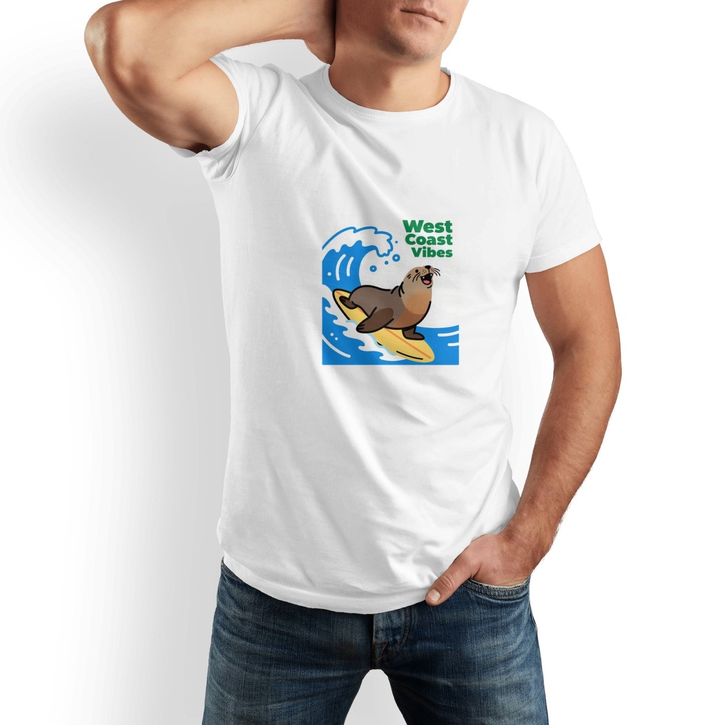 West Coast Graphic Print Cotton T-Shirt – Men’s Classic Fit