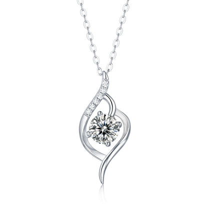 Moissanite Pendant Necklace – Luxury Silver Jewelry Set with Urban-Inspired Elegance